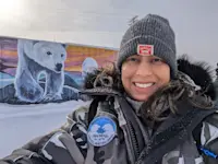 Admiring Churchill’s seawalls, Manitoba, Canada.