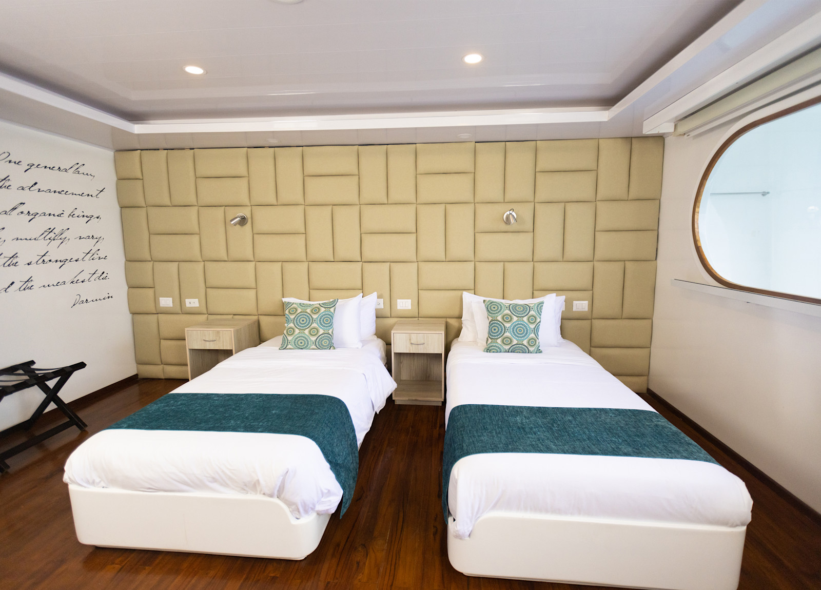 Guest cabin interior, category 1 aboard the M/C Natural Habitat Petrel