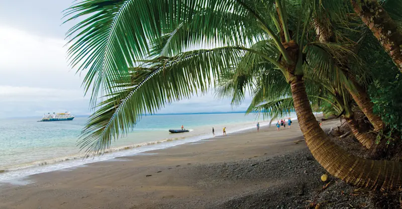 National Geographic Sea Lion anchored offshore, Costa Rica.