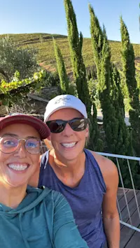 Nestled in a vineyard with a buddy in Portugal