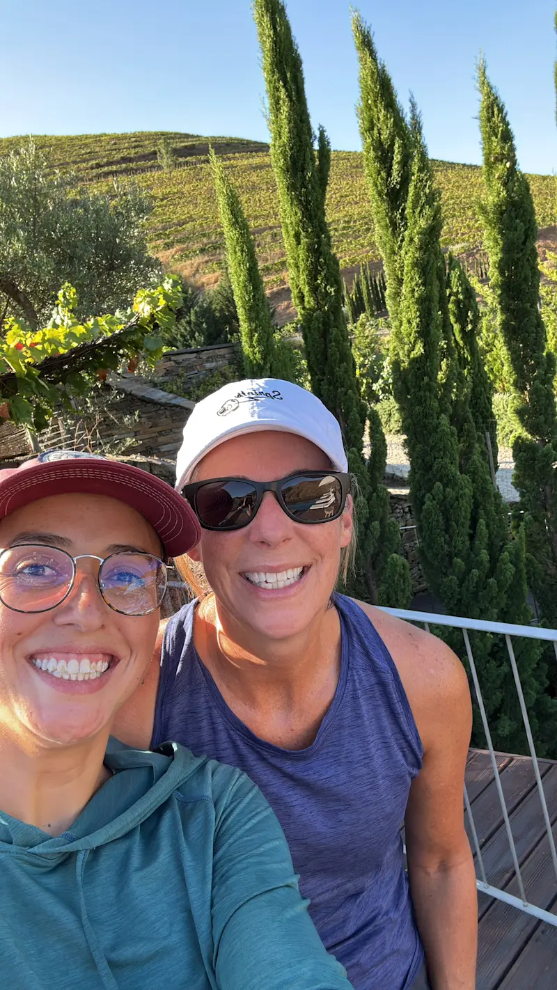 Nestled in a vineyard with a buddy in Portugal