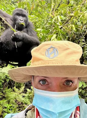 Gorilla trekking in Uganda.