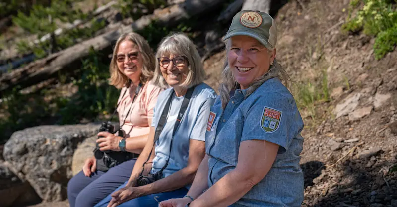 Nat Hab guests and Expedition Leader, Grand Teton National Park, Wyoming.