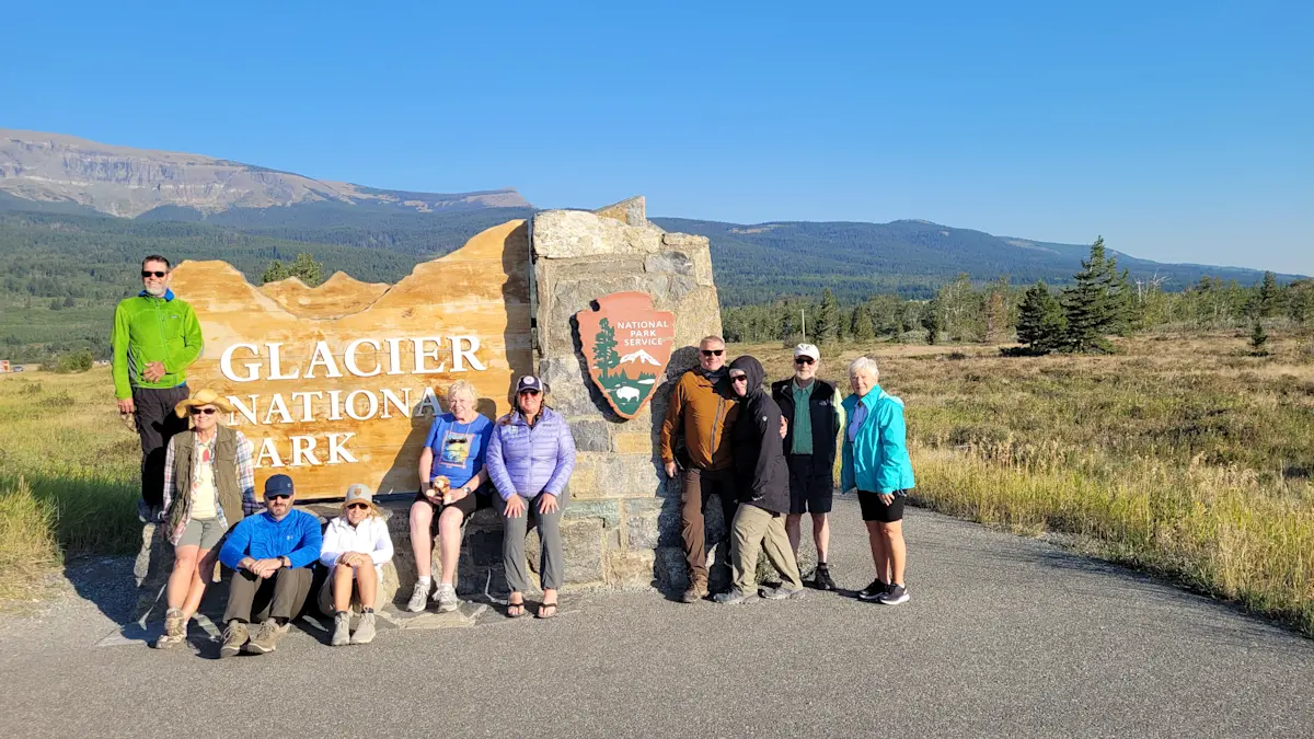Making our way through the Glacier National Park in Montana. 