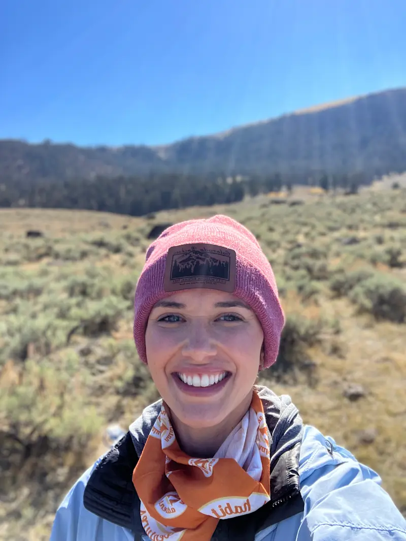 Enjoying a sun-soaked day in Yellowstone.