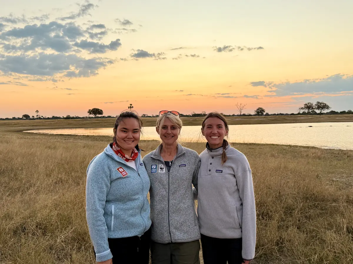 Enjoying an African sunset in Zimbabwe. 