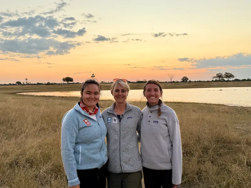 Enjoying an African sunset in Zimbabwe. 