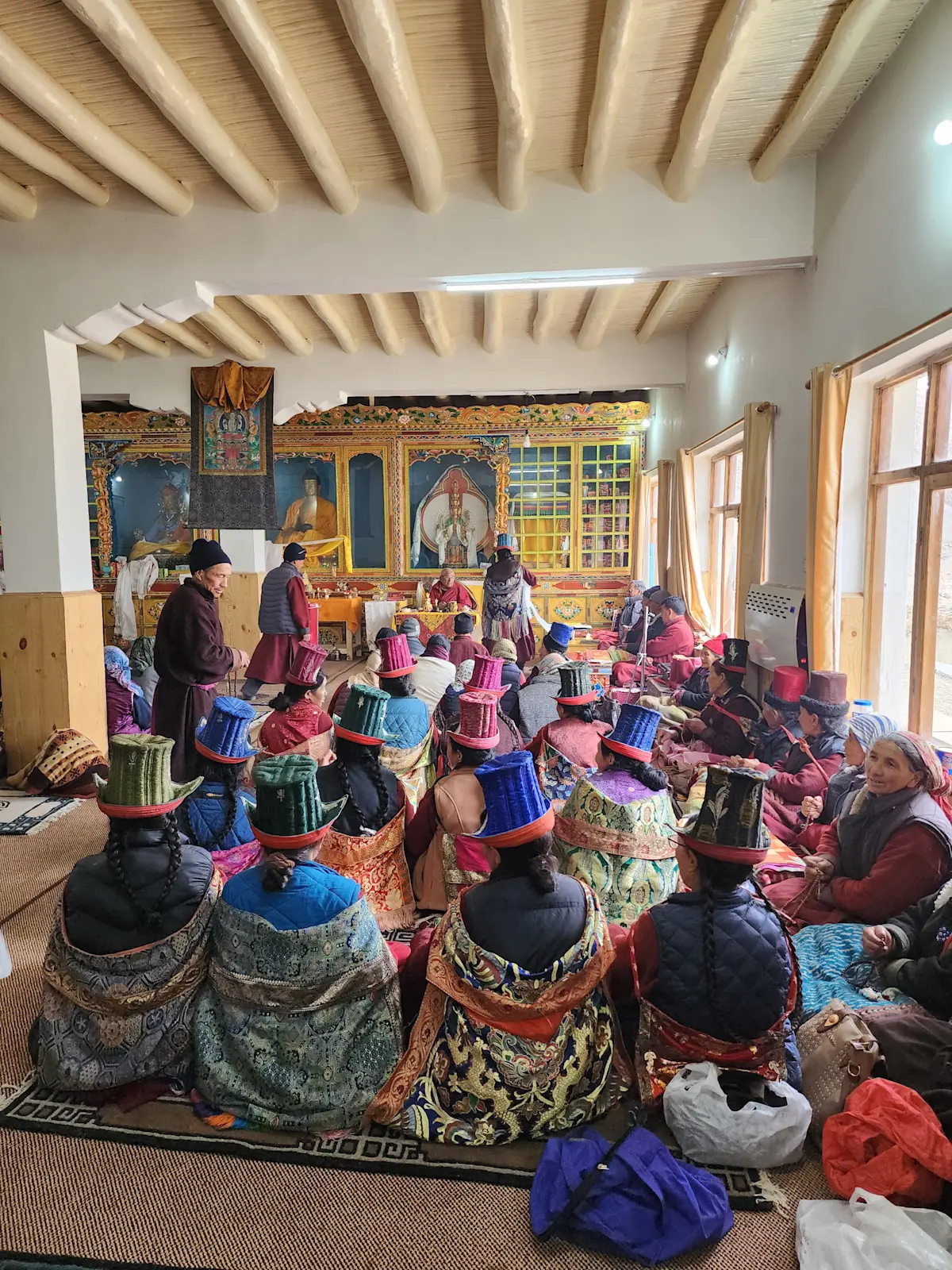 Visiting a Buddhist temple in Ladakh, India. 