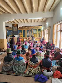 Visiting a Buddhist temple in Ladakh, India. 