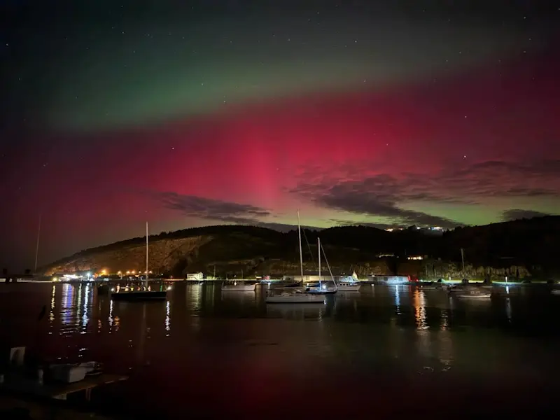 Oamaru Harbor in New Zealand.