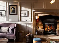 Lounge fireplace