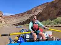 Rowing the San Juan River in Utah.