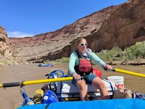 Rowing the San Juan River in Utah.