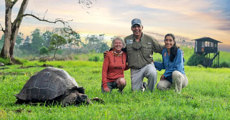 Nat Hab guest and Expedition Leaders, Nat Hab's Tortoise Camp, Santa Cruz Island, Ecuador.