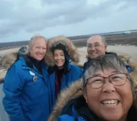 On the frozen tundra in Churchill, Canada. 
