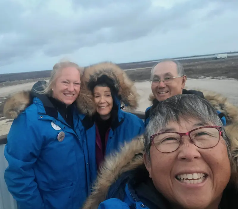 On the frozen tundra in Churchill, Canada. 
