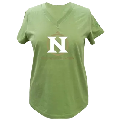 short sleeve shirt womens logo tee sage green