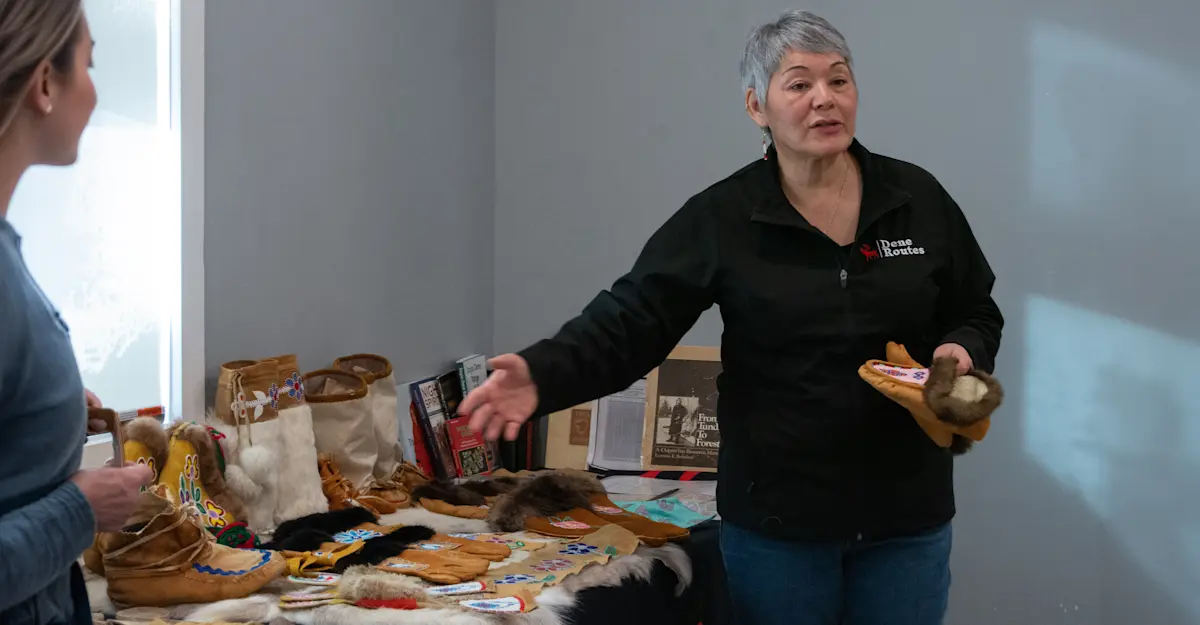 Local Dene community member and art maker, Churchill, Manitoba, Canada. 
