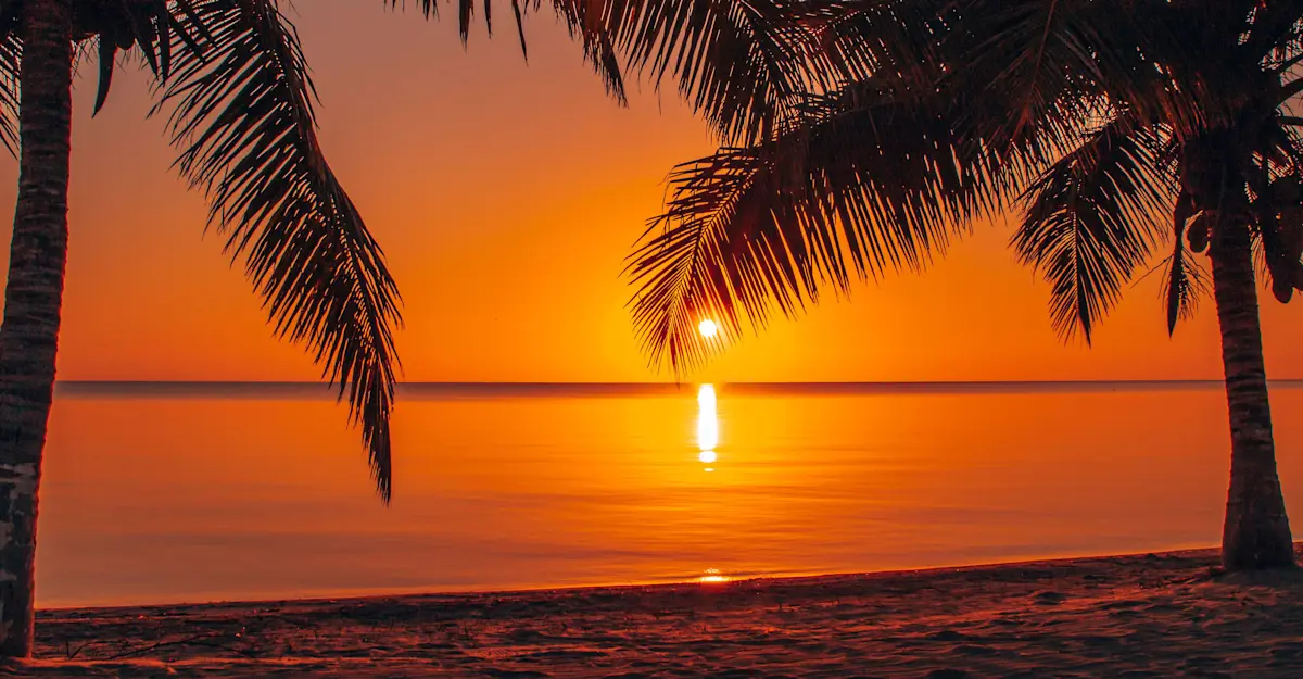 Beach sunset, Placencia, Belize.