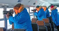 Nat Hab guests aboard the Polar Rover, Churchill, Manitoba.