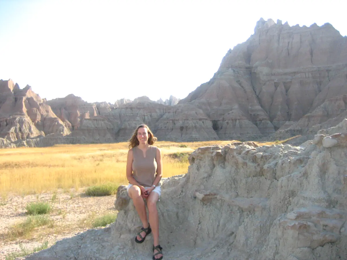 Enjoying Badlands in South Dakota. 