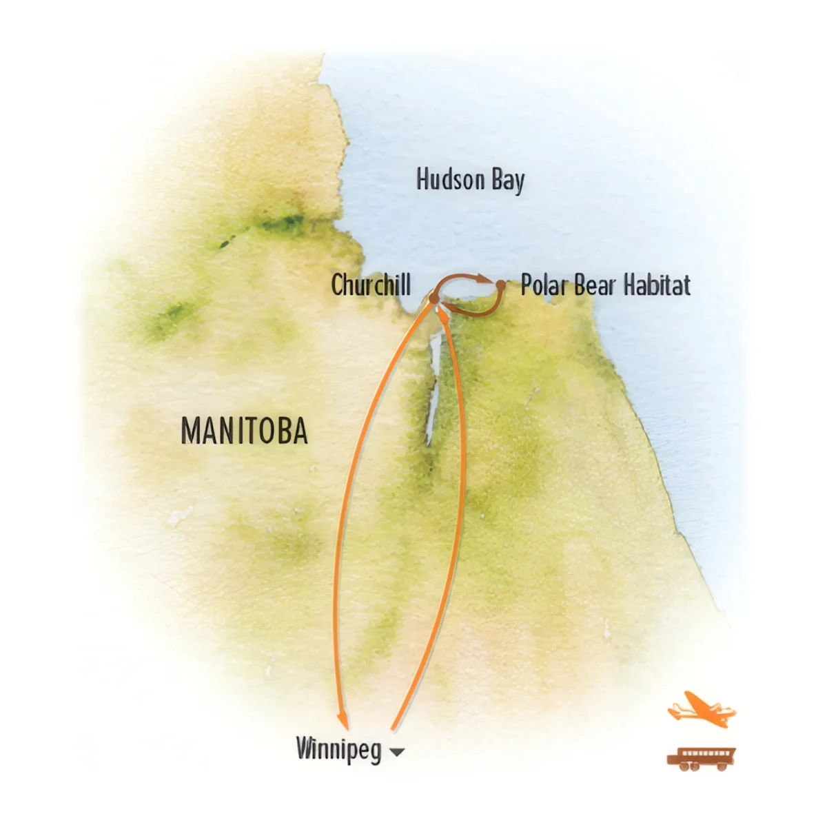 Trip map for Canada's Premier Polar Bear Adventure
