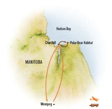 Trip map for Canada's Premier Polar Bear Adventure