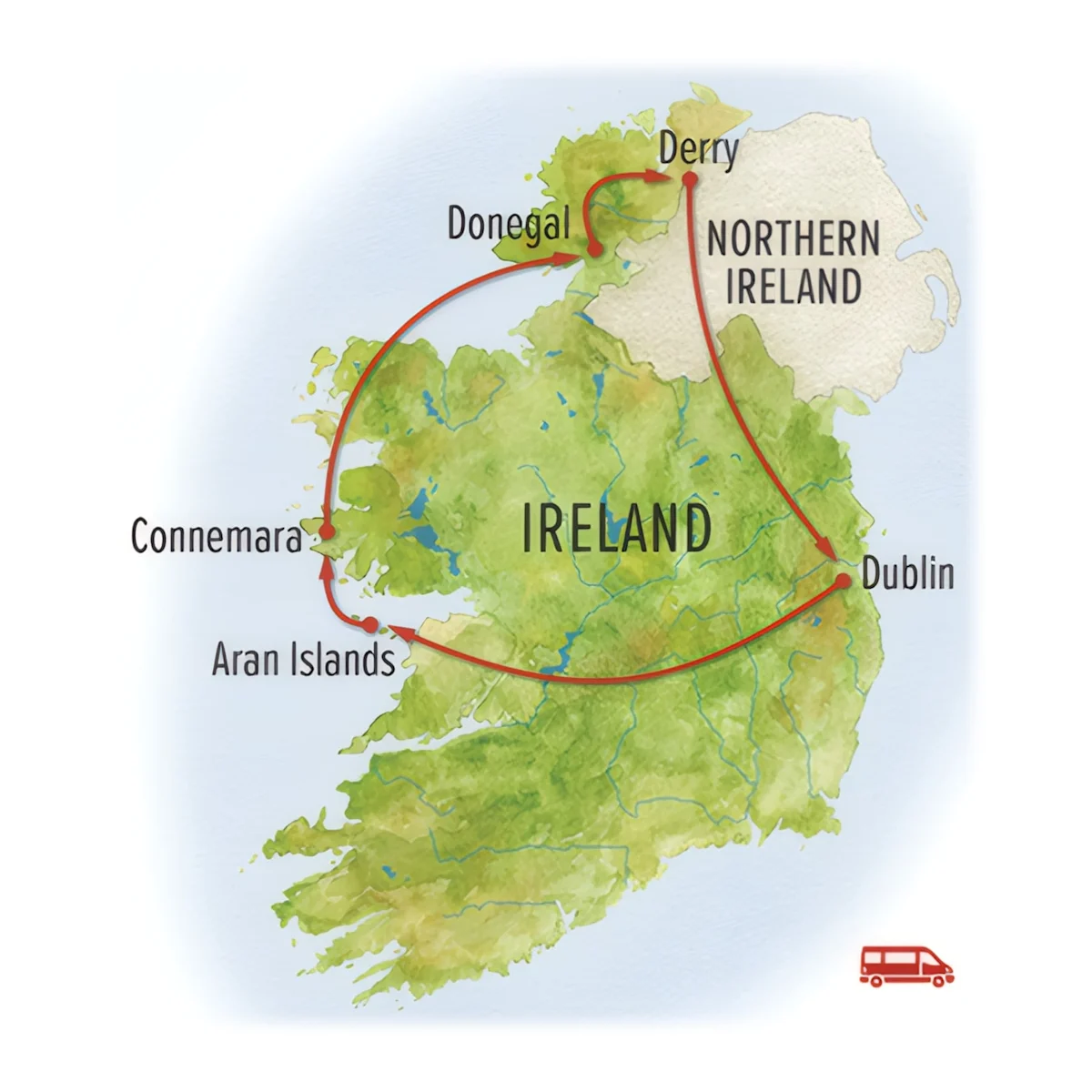 Trip map for The Spirit of Ireland