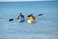 Kayaking on Lake Michigan in Michigan. 