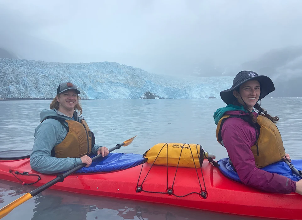 Kayaking in Aialik Bay, Alaska. 