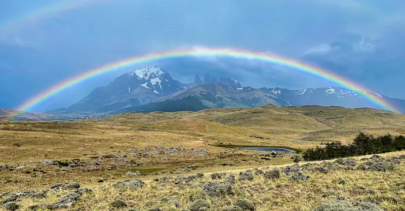Rainbow, Torres del Paine National Park, Patagonia, Chile.