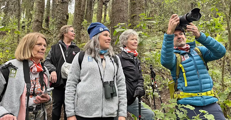 Nat Hab guests and Expedition Leader, Chincua Sanctuary, Angangueo, Mexico.