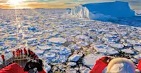 Travelers aboard National Geographic Explorer, Pleneau Island, Antarctica.