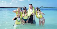 Snorkeling with the kids in the Bahamas.