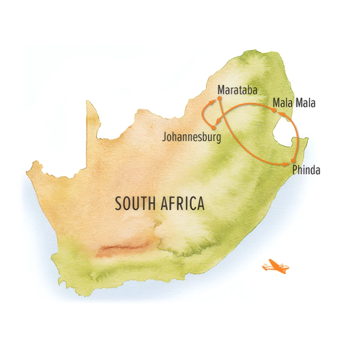 Trip map for Secluded South Africa Photo Expedition