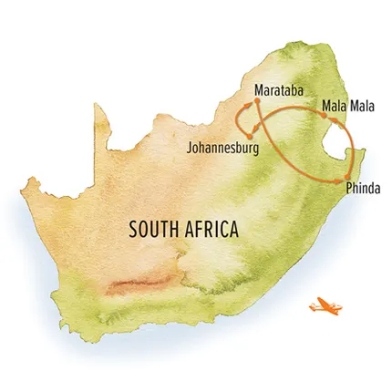 Trip map for Secluded South Africa Photo Expedition