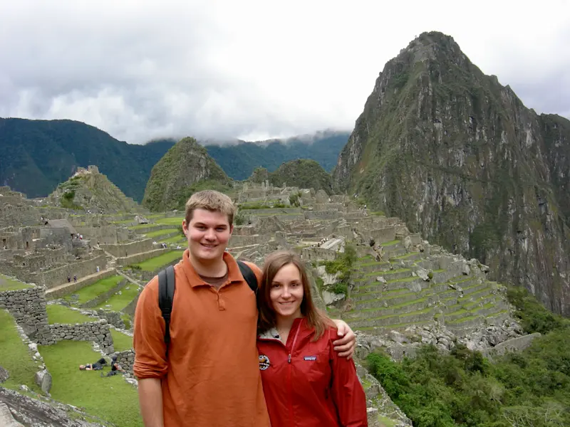 My wife and I hiking above Machu Picchu and the Sacred Valley, Peru. 
