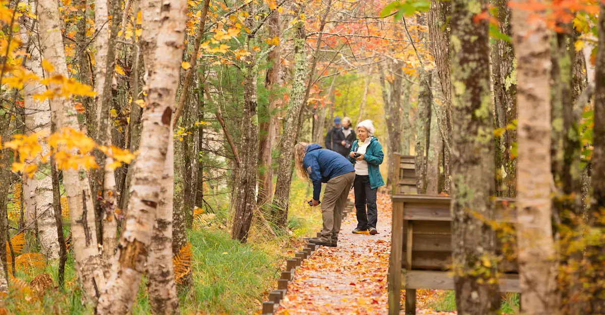 Nat Hab guests and Expedition Leader, Acadia National Park, Maine.