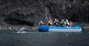 Nat Hab guests on panga ride, Galapagos Islands, Ecuador.