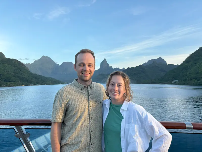Cruising along the river near Mount Tohivea in Moorea, French Polynesia.
