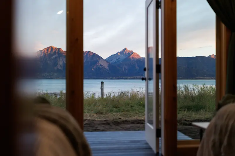View from the guest cabin at Nat Hab's Alaska Bear Camp