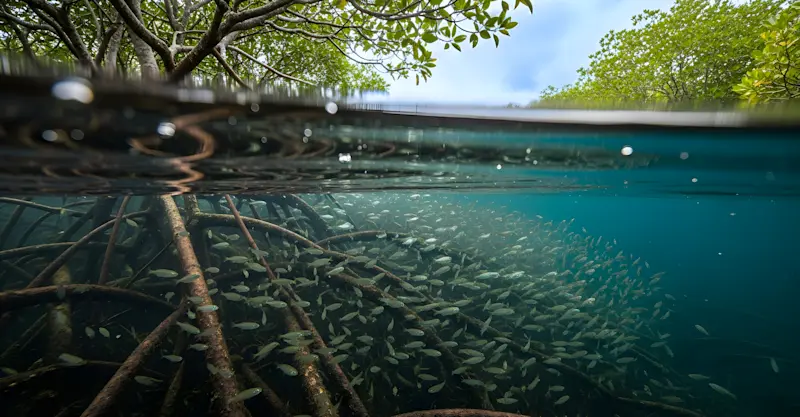 Mangrove trees, Belize.
