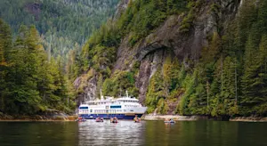 Guests explore by zodiac from the National Geographic Quest, Misty Fiords National Monument, Alaska.