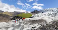 Nat Hab guests hiking Vatnajokull Glacier, Iceland.