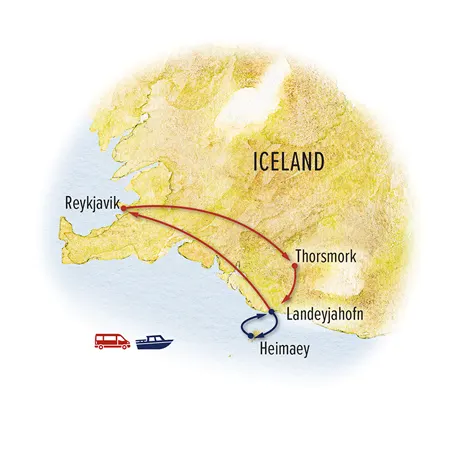 Trip map for Tracking Orcas & Their Prey in Iceland