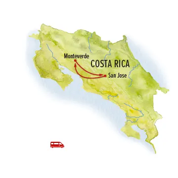 Trip map for Bees, Birds & Wild Beauty in Costa Rica