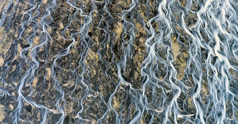 Glacial rivers, Iceland.