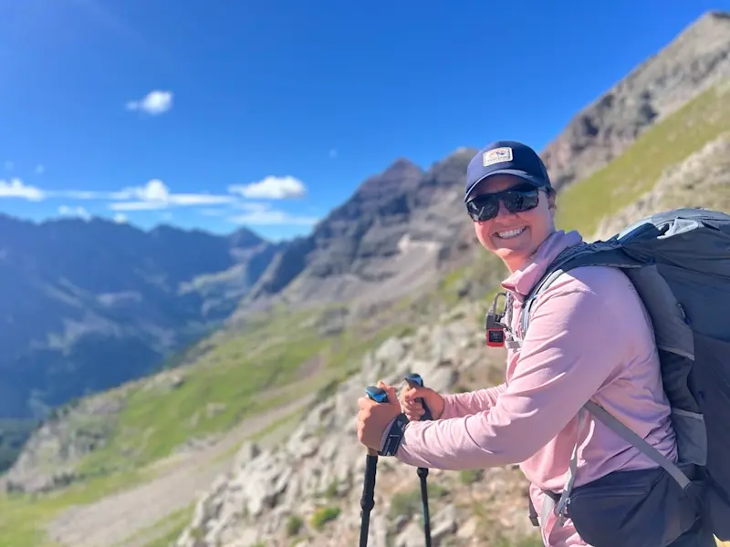 Hiking on the Four Pass Loop in Colorado.