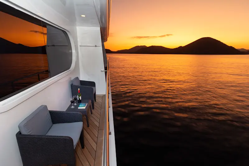 Guest cabin's private balcony