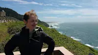 Exploring the coastline (and almost getting blown away) in Oregon. 